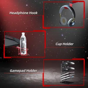 HOMCOM Gaming Desk with Gamepad Holder Cup Holder Headphone Hook 122cm