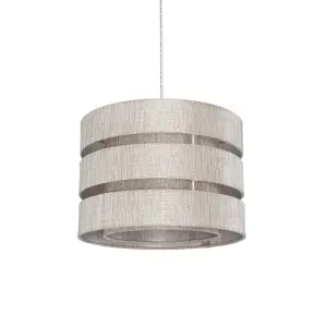 Inlight Ponte Light Grey Metallic effect Contemporary Trio Light shade (D)28cm