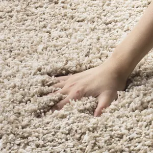 Beige Thick Shaggy Rug - California