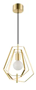 GoodHome Nedoki Brass effect Pendant ceiling light, (Dia)350mm