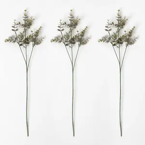 Homescapes Artificial Eucalyptus Branch Stem 61 cm, Set of 3