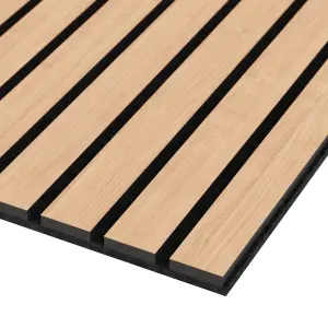 Classic Oak Acoustic Wood Panel - Luxe Grand Wider slat