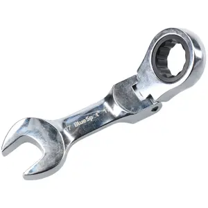 17mm Stubby Metric Flexible Flexi Head Ratchet Combination Spanner 72 Teeth