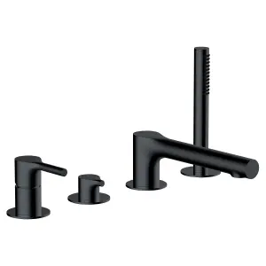 RAK Sorrento 4 Hole Matt Black Modern Bath Shower Mixer Tap Solid Brass