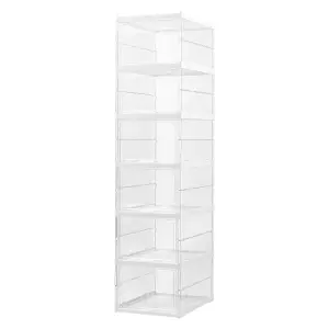 6-Tier Stackable Plastic Box Transparent Shoe Storage Box