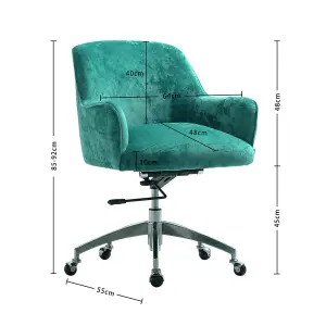 Office Desk Chair Ice Velvet Swivel Executive Office Chair Computer Armchair for Home or Office,Light Green