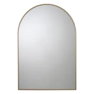 Croydex Matt Brass effect Arch Wall-mounted Bathroom Mirror (H)73cm (W)50cm