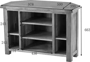 Savoy Rustic Solid Oak Corner TV Unit