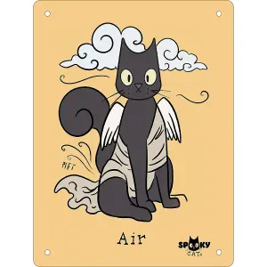 Spooky Cat Elements Air Tin Mini Plaque Orange/Black (One Size)