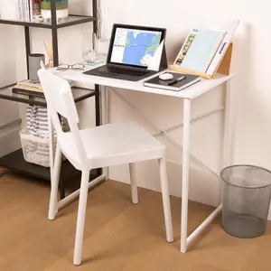 Harbour Housewares - Wooden Desk & Chair Set - White/White