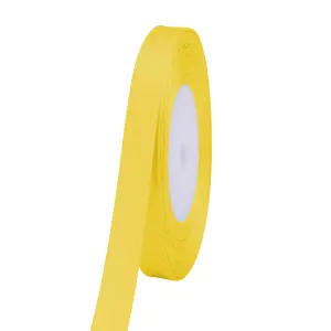 15mm Yellow Double Sided Satin Polyester Ribbon Roll, 25 metres