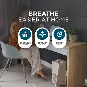 DMD 3 Speeds Smart Air Purifier HEPA 13 & Carbon Air Filter 99.97% Pollen Remover with Quiet Mode