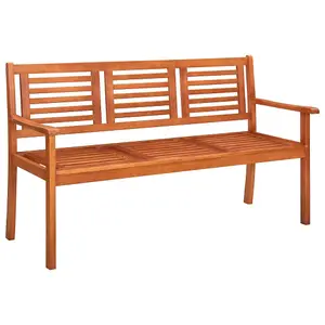 Berkfield 3-Seater Garden Bench 150 cm Solid Eucalyptus Wood