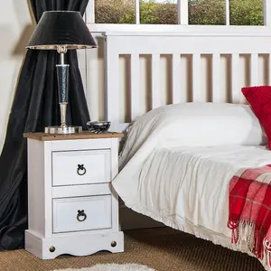 Core Products, Premium Corona white 3'0 single slatted low-end bedstead, white wax pine