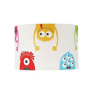 Funny Monsters Children's Lamp Shade with Orange Inner and Multi Colour Monsters