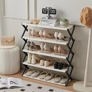 5 Tier Creative Foldable Shoe Rack Fashion Shoe Storage Organiser Shoe Shelf