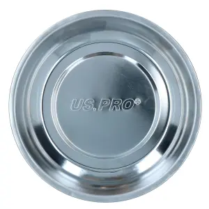 3 Pack Magnetic Parts Tray Dish Storage Holder Circular Round Stainless Steel 6" AT704