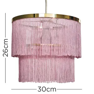 ValueLights Charleston Polished Brass Ceiling Pendant Shade and GLS Bulb