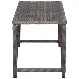 Berkfield Garden Bench 120 cm Poly Rattan Grey