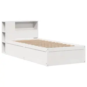 Berkfield Bed Frame without Mattress White 100x200 cm Solid Wood Pine