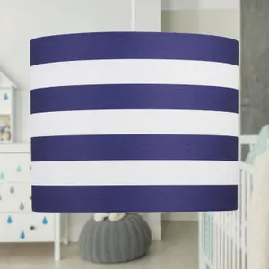 First Choice Lighting Navy Stripes 25cm Light Shade