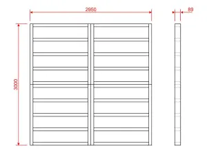 Wooden shed bases 10x10 (W-295cm x D-300cm), made of 38mm x 89mm