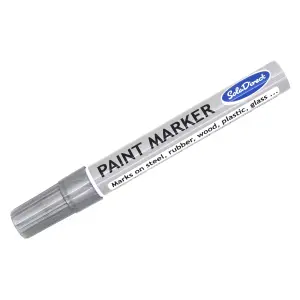 Oil-based Paint Marker Pen Permanent for Tyres Rubber Stone Leather Fabric Plastic Glass (Silver)