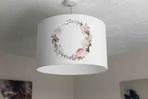 Vintage Pink Roses  (Ceiling & Lamp Shade) / 45cm x 26cm / Ceiling Shade