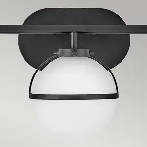 Luminosa Hinkley Hollis Bathroom Wall Lamp Black, IP44