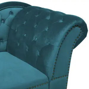 Right Hand Chaise Lounge Velvet Teal NIMES