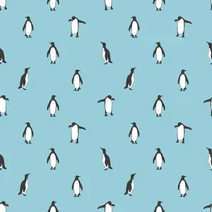 Bobbi Beck eco-friendly blue penguin wallpaper