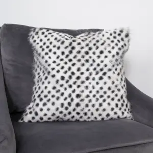 Genuine Black Dot Goatskin Print Cushion