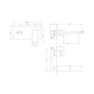 Zoia Chrome Wall Mounted Mixer Basin Tap