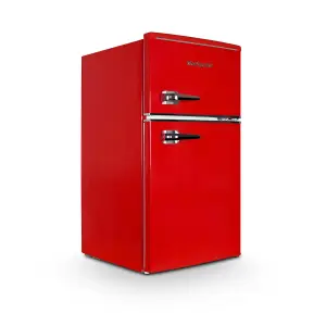 Montpellier MAB2035ER 70/30 Under Counter Retro Style Fridge Freezer in Red