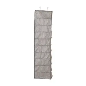 Grey 20 Compartments Non-Woven Hanging Organizer for Shoes