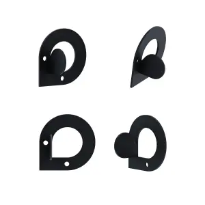 Decortie Modern Pino Unique Metal Triple Hooks for Hanging, Set of 3 Matte Black Hooks Bathroom, Waterproof, Stainless Steel Hooks