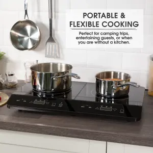 Abode Portable Induction Hob Double Digital with Touch Control 2800W AINDH2003