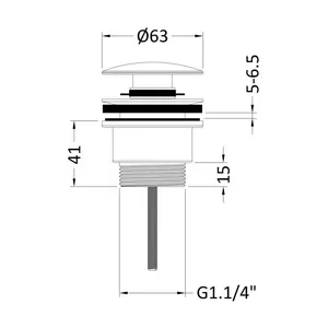 Wastes & Extras Universal Push Button Slotted & Un-Slotted 6.5Cm Bathroom Sink Drain