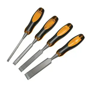 4 Piece Expert Wood Chisel Set 6m 13m 19mm & 25mm Builder Joiner Tool