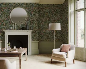 Bobbi Beck eco-friendly arts and crafts large floral print wallpaper