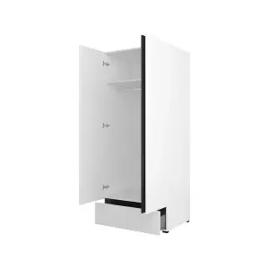 Kross 89cm Hinged Wardrobe in Pristine White - Compact Elegance for Modern Bedrooms