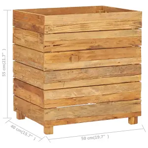 Berkfield Raised Bed 50x40x55 cm Recycled Teak and Steel