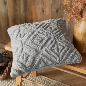 Romo Grey Fleece & Sherpa Filled Cushion