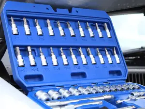 Faithfull 46-Piece Metric Socket Set with Ratchet and Accessories