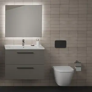 Ideal Standard i.life S Tall Matt Quartz grey Single Wall-mounted Bathroom Cabinet (H)120cm (W)40cm