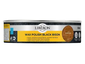 Liberon Black Bison Wax Paste for Dark Oak - Premium 150ml Wood Finish Solution