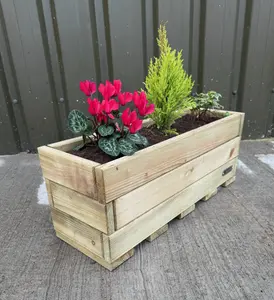 Simply Wood Signature Tanalised Wooden Trough Garden Planter - Compact