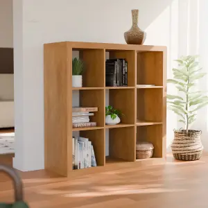 sweeek. 3-level cubic bookshelf with 9 compartments Basiks Manguier 111.2x39x111.2 cm