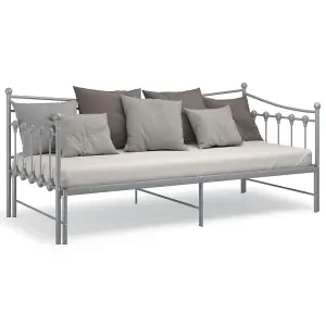 Berkfield Pull-out Sofa Bed Frame Grey Metal 90x200 cm