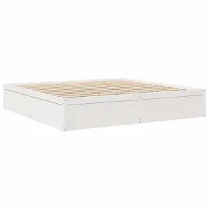 Berkfield Bed with Mattress White 200x200 cm Solid Wood Pine